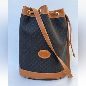 Longchamp Vintage Leather Brown Crossbody Bucket Bag